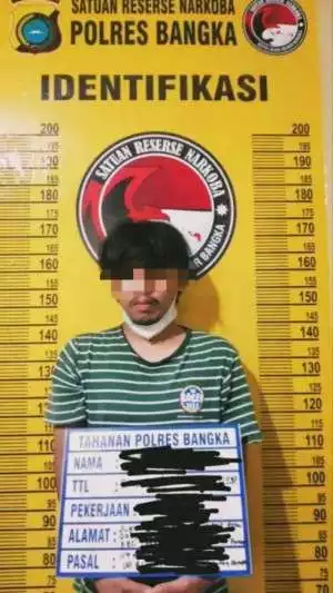Terduga Pelaku Tindak Pidana Narkotika Jenis Sabu Diamankan Satres Narkoba Polres Bangka