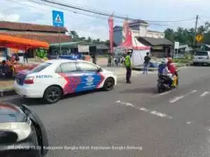 SatLantas Polres Bangka Barat Laksanakan Patroli Rutin Mencegah Pelanggaran Lalu Lintas