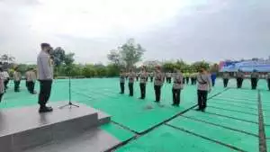 Jelang Hari Raya Idul Fitri, Satuan Samapta Polres Kota Pangkalpinang Tingkatkan Pengamanan