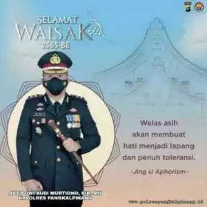 Kapolres Pangkalpinang ; AKBP Dwi Budi Murtiono,S.IK MH, Sampaikan Ucapan Selamat Hari Raya Waisak 2566