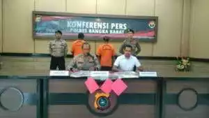 Konferensi Pers Ungkap Kasus Mantan Kades Tempilang Penyalahgunaan Dana Apbdes TA.2015-2016,