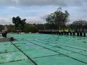 Apel Pagi Jam Pimpinan Kapolres Bangka Barat Perintah Anggotanya Ajak Masyarakat Vaksinasi