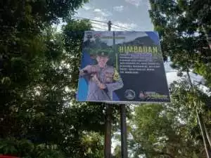 Polres Bangka Barat Pasang Spanduk Himbauan Larangan Menambang Timah Secara Ilegal 