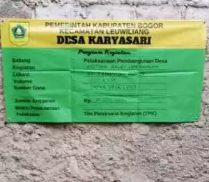 Anggaran DD Desa Karyasari terkesan asal jadi