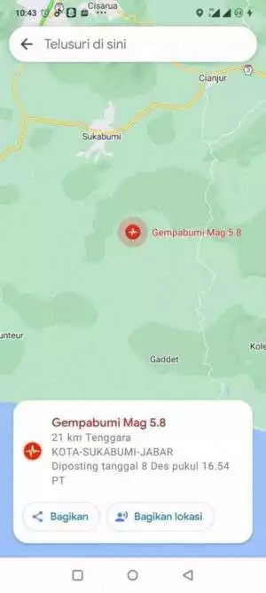 Gempa Sukabumi Akibat Aktivitas Batuan di Lempeng Indo-Australia