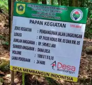 Transparansi Anggaran DD di Desa Cibeber 2 kecamatan Leuwiliang Diapresiasi