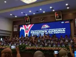 6 Siswa SDN Sugutamu Ikuti Pelantikan dan Pengukuhan Pramuka Garuda di Balaikota Depok
