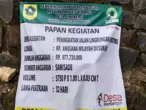 Pemdes Cibeber Dua Realisasi SamiSade di kecamatan Leuwiliang Diapresiasi