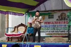 Bupati Ir. H. Lanosin Menghadiri Pengajian Isro'' Mi''raj di Masjid Agung Hidayatullah Belitang II 