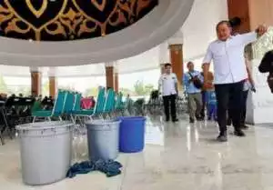 Padahal Belum Lama di Resmikan, Rumah Dinas Bupati Karanganyar Atapnya Bocor Saat Hujan