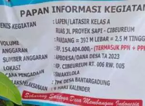 Pengaspalan Jalan Desa Kampung Cibereum Bantargadung, Pupung Puryanto : Proyek Amburadul