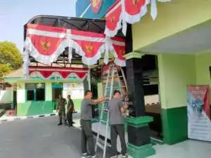 Tak Mau Keduluan, Kodim Sragen Percantik Mako Jelang Hari Kemerdekaan RI