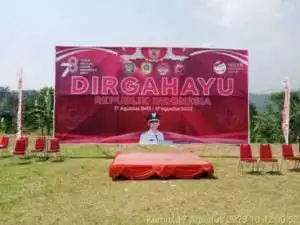 Kepala Desa Cileuksa Mendukung Pelaksanaan Upacara HUT RI Ke- 78 di Lapangan Bola