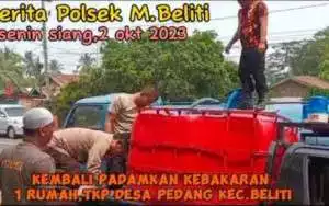 Polsek Muara Beliti Polres Mura, Bantu Masyarakat dalam Musibah kebakaran.