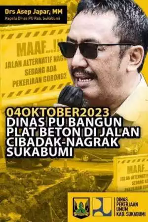 Dinas PU Kab. Sukabumi Bangun Plat Beton Di Jalan Cibadak - Nagrak Sukabumi