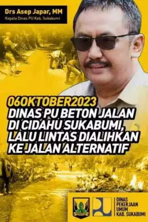 Dinas PU Kab. Sukabumi Beton Jalan Di Cidahu Sukabumi, Lalu Lintas Dialihkan Ke Jalan Alternatif