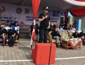 Turnamen Bola Volly Antar PC PGRI Kota Palembang Meriahkan HUT PGRI ke-78 dan Hari Guru Nasional 2023.