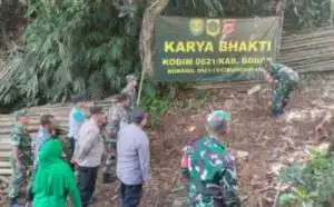 Peduli Lingkungan Koramil 0621 Cibungbulang Tanam Pohon di Desa Ciaruteun Ilir