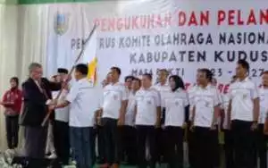 Resmi Dilantik Sulistiyanto Duduki Jabatan Ketua KONI Kudus Masa Bakti 2023-2027