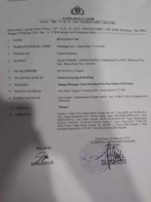 Kehilangan Sepeda Motor Yamaha Mio M3 Terjadi di Palembang