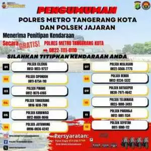 Tingkatkan pelayanan,Polres Metro Tangerang Kota membuka layanan penitipan kendaraan 