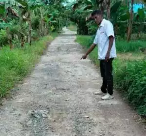Permohonan Kades Ugun St dan Masyarakat untuk Perbaikan Ruas jalan Desa Naning yang Jalannya Berlobang