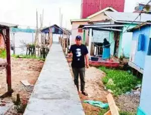Pemdes Upang Makmur Realisasikan pembangunan fisik jembatan titian cor beton 