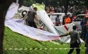 Faktor Cuaca buruk, Pesawat Terbang Milik IFC jatuh di Tangsel, 3 Awaknya Tewas
