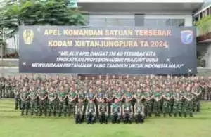 Dandim 1016/Plk Ikuti Apel Komandan Satuan Tersebar Kodam XII/Tpr Tahun 2024