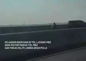 Viral pemotor masuk Tol Layang MBZ dan lawan arah, ditanya malah balik nanya