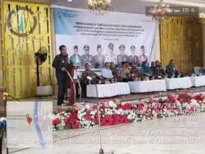 Pengukuhan dan Penyerahan Surat Keputusan Pj Bupati OKI Kepada Kades di Pendopo Kabupaten OKI 