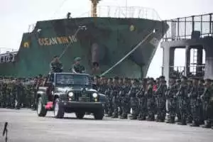 Dandim 0418/Palembang Hadiri Upacara Penyambutan Purna Tugas Satgas RI - PNG