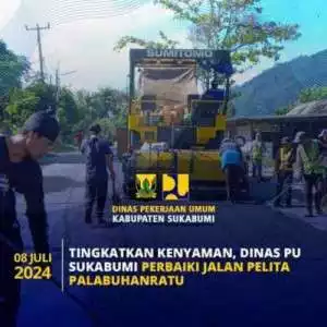 Tingkatkan Kenyamanan, Dinas PU Kab. Sukabumi Perbaiki Jalan Pelita Palabuhanratu