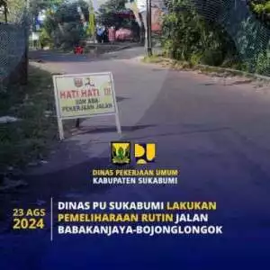 Dinas PU Kab. Sukabumi Melakukan Pemeliharaan Rutin Jalan Babakanjaya - Bojonglongok