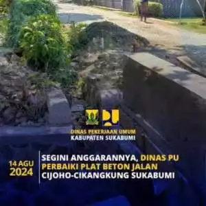 Dinas PU Kab. Sukabumi Melakukan Pemeliharaan Rutin Jalan Babakanjaya - Bojonglongok