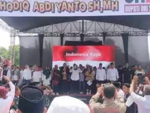 Ribuan Massa Padati Deklarasi Pasangan JADI di Taman Segitiga Emas Kayuagung