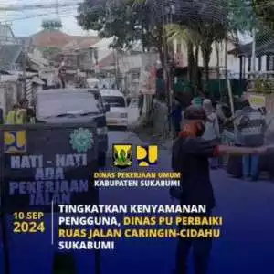Tingkatkan Kenyamanan Pengguna, Dinas PU Perbaiki Ruas Jalan Caringin - Cidahu Sukabumi