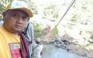 Jembatan Penghubung Tiga Desa di Kecamatan Kabandungan Diperbaiki, Masyarakat Bersyukur