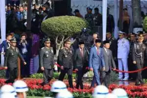 Presiden Jokowi Pimpin Upacara Hari Kesaktian Pancasila di Lubang Buaya, Kapolri Turut Mendampingi