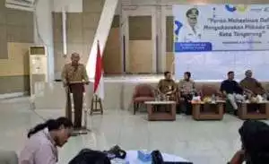 Kesbangpol Kota Tangerang bersama Mahasiswa Gelar diskusi Peran Mahasiswa Sukseskan Pilkada 2024
