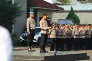 Polres Bogor Gelar Apel Kesiapan Pengamanan Pelantikan Ucap Sumpah Janji Presiden Dan Wakil Presiden 2024 - 2029.