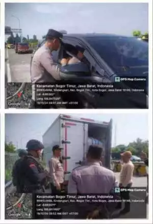 Polsek Ciawi Lakukan Penyekatan Antisipasi Pergerakan Massa Dalam Rangka Pelantikan Presiden Dan Wakil Presiden Republik Indonesia Di Jakarta.