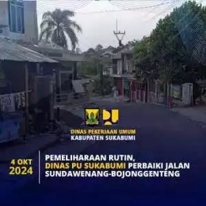 Pemeliharaan Rutin, Dinas PU Sukabumi Perbaiki Jalan Sundawenang - Bojonggenteng