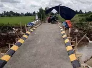 Bangun jembatan penghubung, pemdes upang karya realisasikan program ketahanan pangan