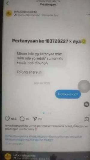 Polsek Jajaran Diwilayah Hukum Polres Bogor Menindak Lanjuti Terkait Berita Viral Adanya Pesan Berantai Pria Berjubah Putih Dan Peringatan Kepada Warga Jangan Keluar Rumah Di Waktu Tertentu Adalah Berita "HOAKS".