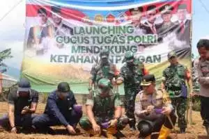 Polres Bogor Gelar Launching Gugus Tugas Polri Mendukung Ketahanan Pangan Secara Serentak Seluruh Indonesia.