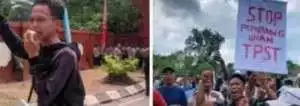 Puluhan Aktivis bersama Ribuan Warga 4 Desa Gelar aksi unjukrasa TPST Regional Cileles lebak