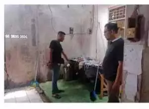 Polsek Parung Cek Lokasi Adanya Laporan Kejadian Kecelakaan Kerja Tabung Setrika Uap Meledak.