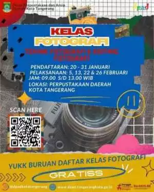 Buruan Daftar!. DPAD Kota Tangerang Buka Kelas Foto Grafi dan Editing Foto Gratis 