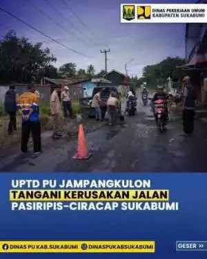UPTD PU Wilayah Jampangkulon Lakukan Perbaikan Sementara di Ruas Jalan Pasiripis-Ciracap